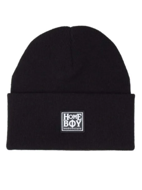 σκούφος σε μαύρο χρώμα με την ετικέτα της εταιρείας στο μπροστινό μέρος από την homeboy, badly beanie black