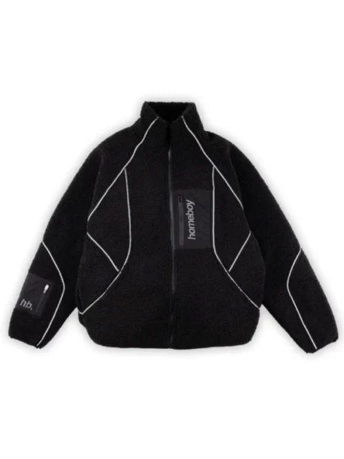 ανδρικό μπουφάν με γούνα σε μαύρο χρώμα από την homeboy, nanook fleece black