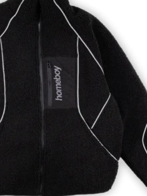 ανδρικό μπουφάν με γούνα σε μαύρο χρώμα από την homeboy, nanook fleece black