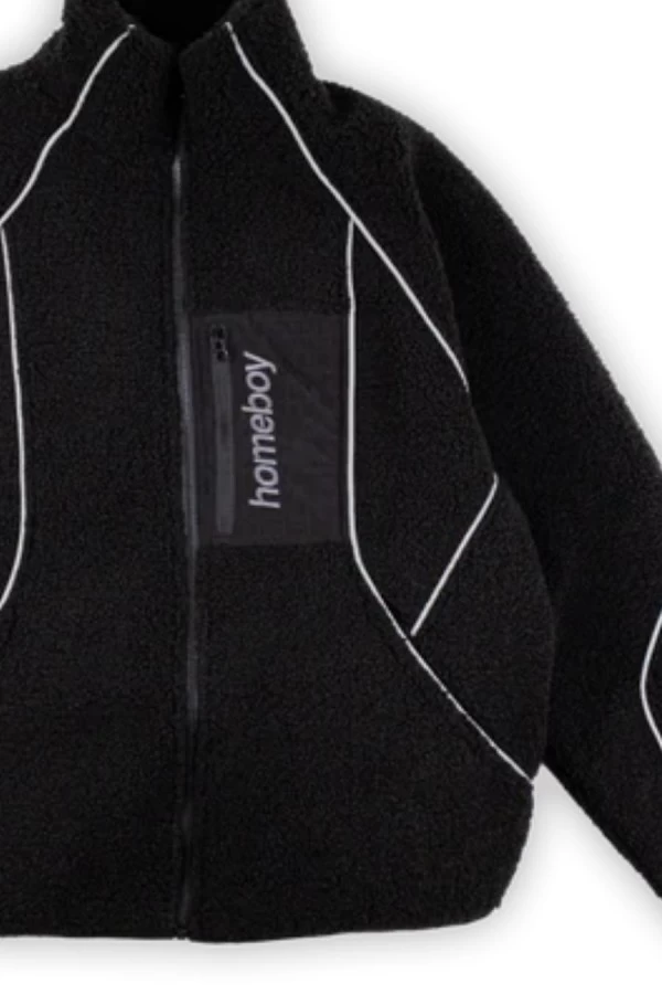 ανδρικό μπουφάν με γούνα σε μαύρο χρώμα από την homeboy, nanook fleece black