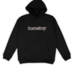 ανδρικό φούτερ σε μαύρο χρώμα με επιγραφή στο μπροστινό μέρος από την Homeboy, plaid helvetica hoodie