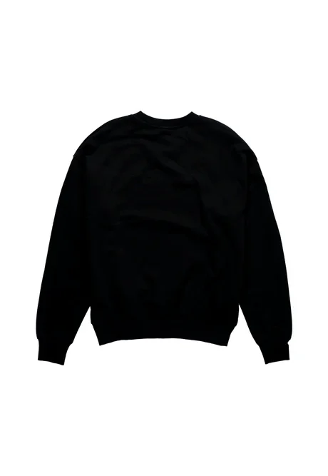 μαύρο φούτερ χωρίς κουκούλα με τρισδιάστατη επιγραφή σε λευκό χρώμα στο μπροστινό μέρος από την homeboy, tagged crew black