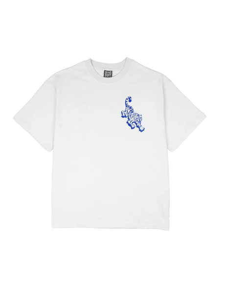 ανδρική κοντομάνικη μπλούζα σε λευκό χρώμα με τύπωμα στο μπροστινό και πίσω μέρος από την homeboy, tatto tiger t-shirt