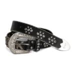 ζώνη με σχέδια μαύρη από την rip n dip, smd studded belt black