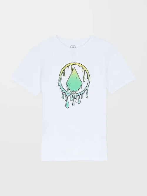 παιδική μπλούζα σε λευκό χρώμα με τύπωμα στο μπροστινό μέρος από την volcom, glustone t-shirt