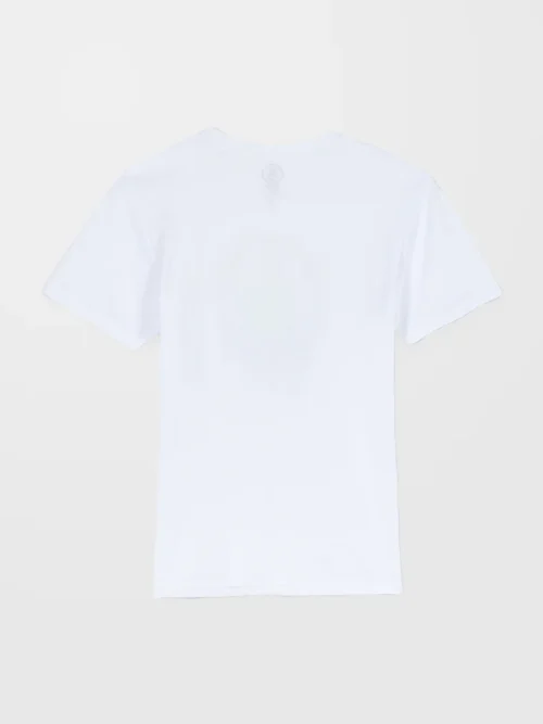 παιδική μπλούζα σε λευκό χρώμα με τύπωμα στο μπροστινό μέρος από την volcom, glustone t-shirt