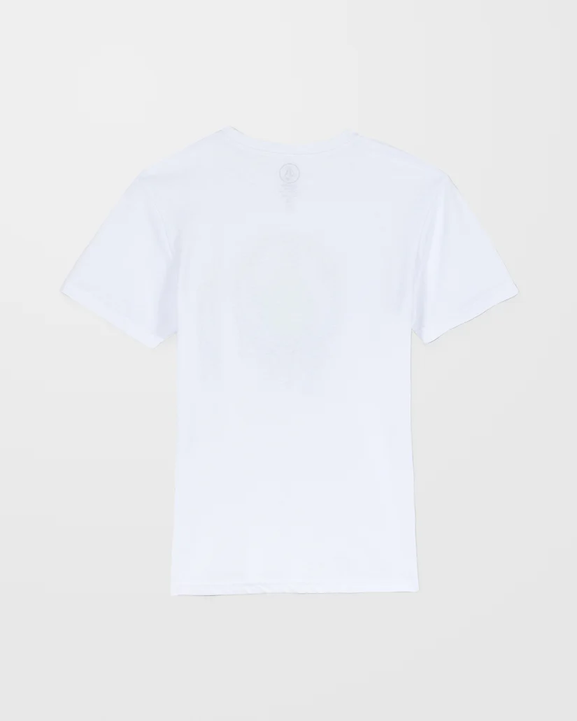 παιδική μπλούζα σε λευκό χρώμα με τύπωμα στο μπροστινό μέρος από την volcom, glustone t-shirt