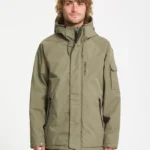 ανδρικό μπουφάν σε πράσινο χρώμα από την volcom, stoke stone ii 10k jacket