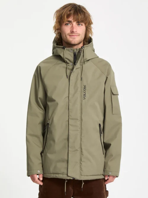ανδρικό μπουφάν σε πράσινο χρώμα από την volcom, stoke stone ii 10k jacket