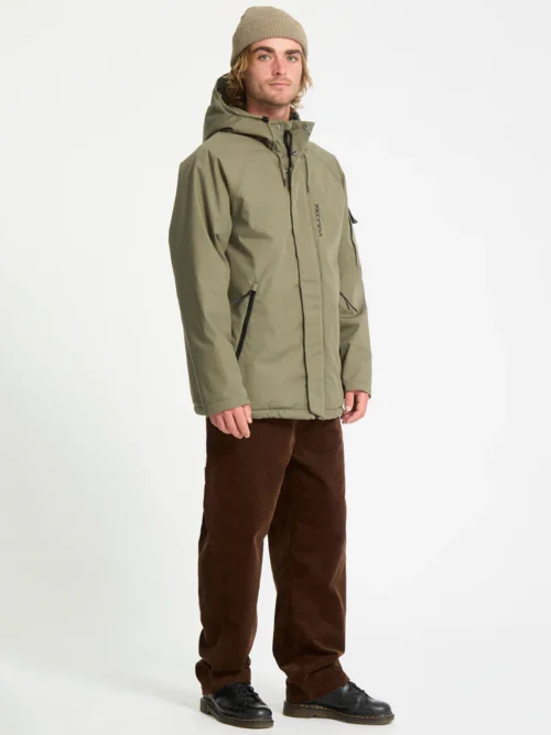 ανδρικό μπουφάν σε πράσινο χρώμα από την volcom, stoke stone ii 10k jacket