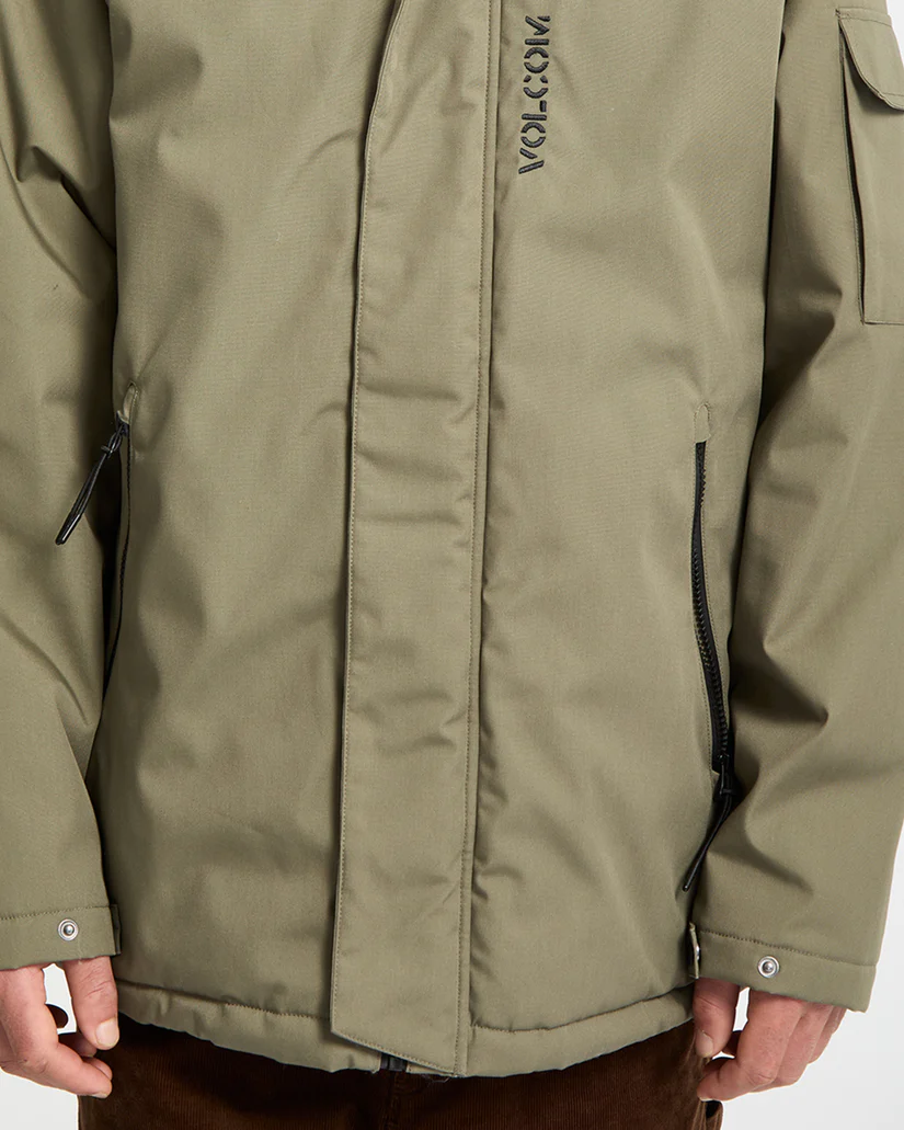 ανδρικό μπουφάν σε πράσινο χρώμα από την volcom, stoke stone ii 10k jacket