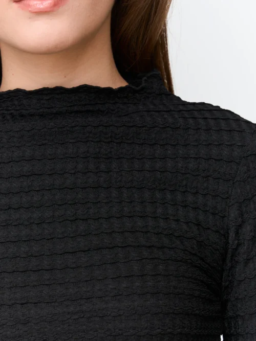 Womens Long Sleeve Top Black Γυναικεία Μπλούζα - Image 3