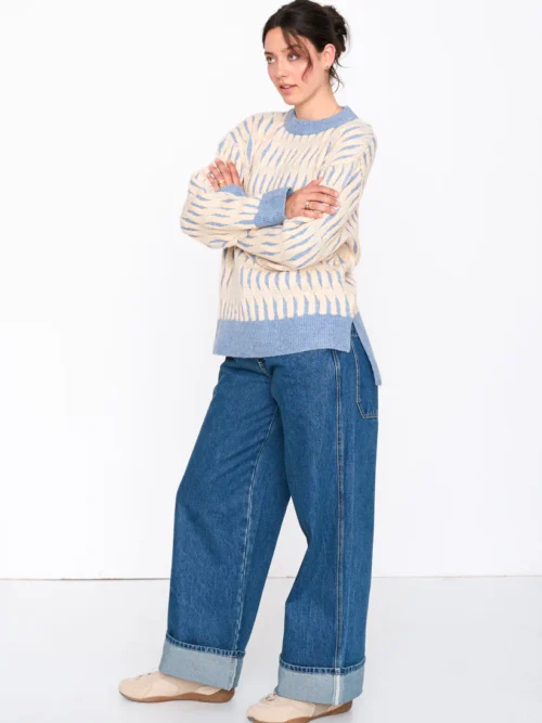 Womens Patterned Sweater Γυναικεία Πλεκτή Μπλούζα - Image 3