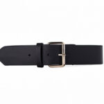 γυναικεία δερμάτινη ζώνη από την salt and pepper, abby silver black leather