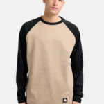 ανδρικό φούτερ σε μπεζ και μαύρο χρώμα από την burton, crown weatherproof crewneck fleece