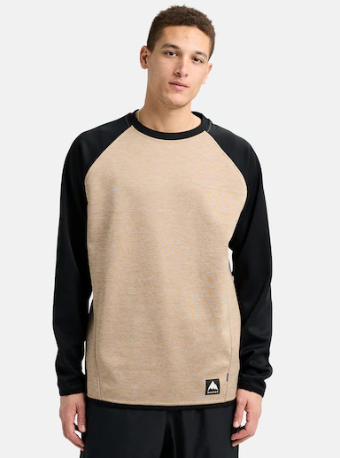 ανδρικό φούτερ σε μπεζ και μαύρο χρώμα από την burton, crown weatherproof crewneck fleece