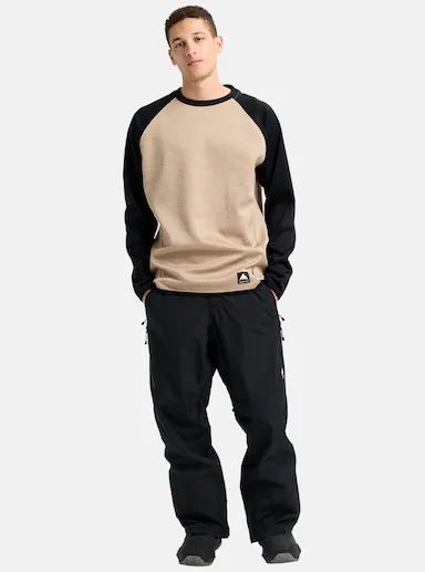 ανδρικό φούτερ σε μπεζ και μαύρο χρώμα από την burton, crown weatherproof crewneck fleece