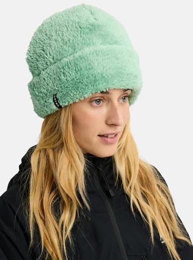 γούνινος σκούφος σε πράσινο χρώμα από την burton, high pile beanie soft sage