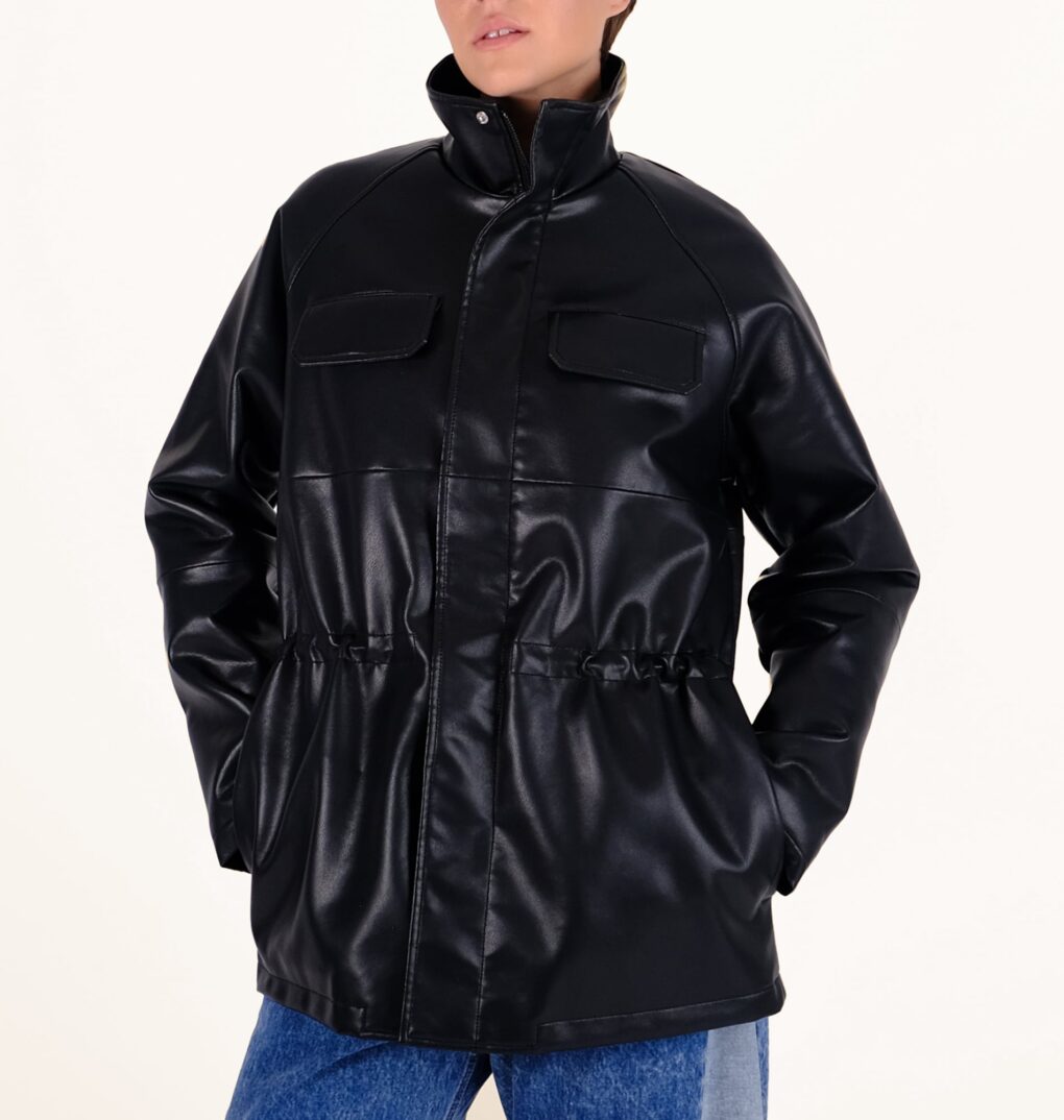 γυναικείο δερμάτινο μπουφάν από την salt and pepper, cassie black