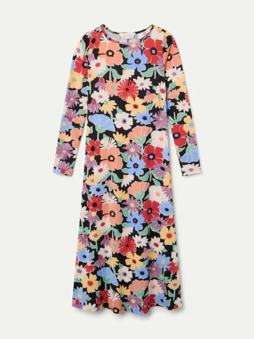 γυναικείο φόρεμα με λουλούδια σε μεσαίο μήκος και με άνοιγμα στο πλάι από την compania fantastica, hampton big print midi dress