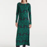 γυναικείο μακρύ φόρεμα με σχέδιο από την compania fantastica, long dress with baroque print