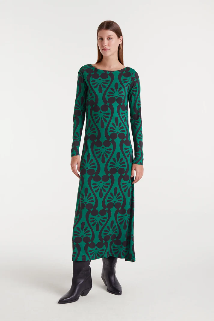 compania-fantastica-long-dress-with-baroque-print2 γυναικείο μακρύ φόρεμα με σχέδιο από την compania fantastica, long dress with baroque print