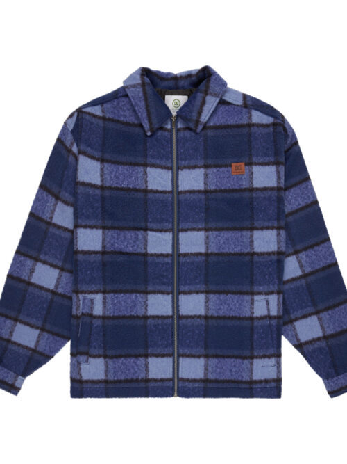 ανδρικό πουκάμισο με φερμουάρ σε μπλε καρό χρώμα από την dc shoes, henderson overshirt blue