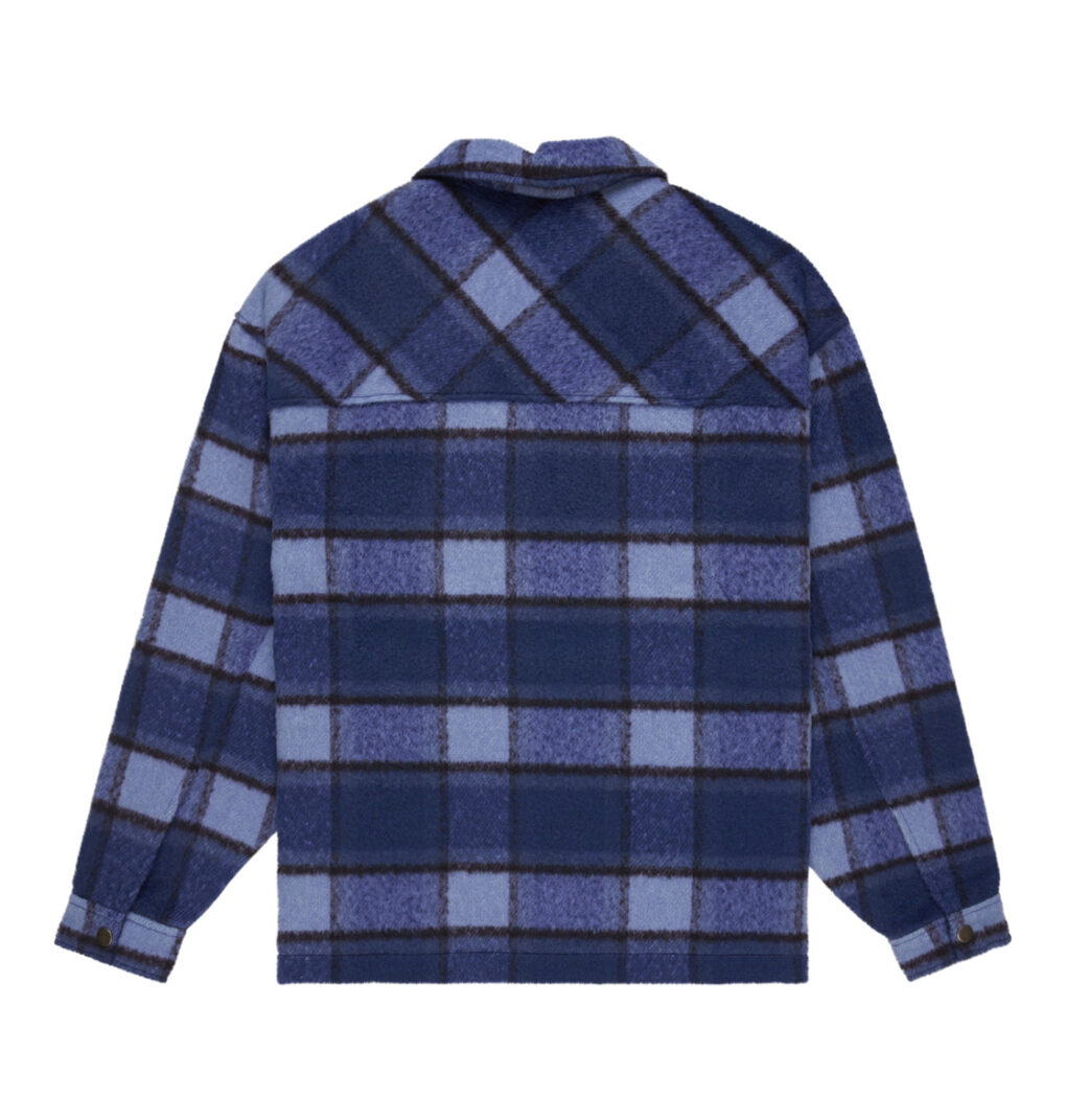 ανδρικό πουκάμισο με φερμουάρ σε μπλε καρό χρώμα από την dc shoes, henderson overshirt blue