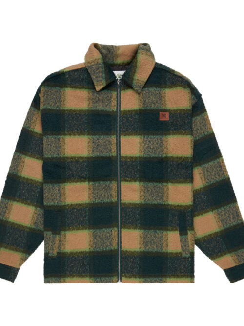 ανδρικό πουκάμισο με φερμουάρ σε πράσινο καρό χρώμα από την dc shoes, henderson overshirt