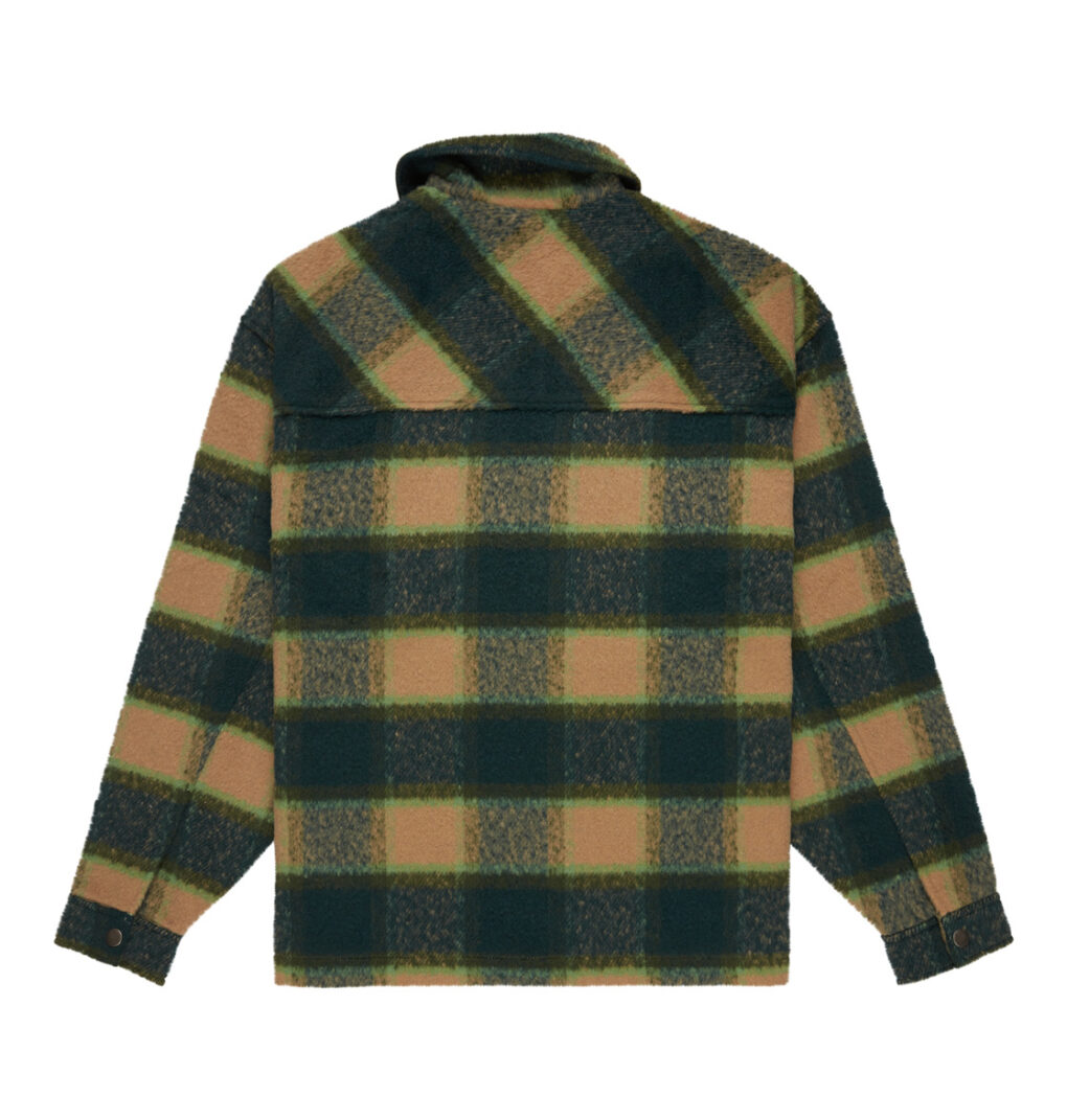 ανδρικό πουκάμισο με φερμουάρ σε πράσινο καρό χρώμα από την dc shoes, henderson overshirt