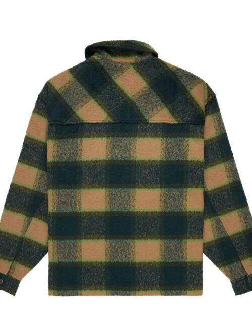 ανδρικό πουκάμισο με φερμουάρ σε πράσινο καρό χρώμα από την dc shoes, henderson overshirt