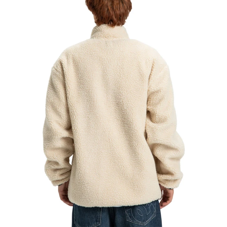 ανδρικό γούνινο μπουφάν σε μπεζ χρώμα από την dc shoes, vault zip fleece oatmeal