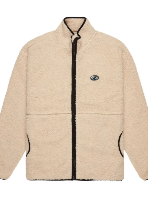 ανδρικό γούνινο μπουφάν σε μπεζ χρώμα από την dc shoes, vault zip fleece oatmeal