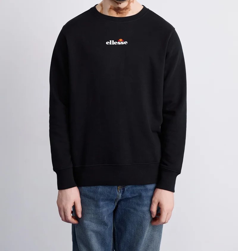 ανδρικό φούτερ σε μαύρο χρώμα χωρίς κουκούλα από την ellesse, kiamto 2 sweatshirt black