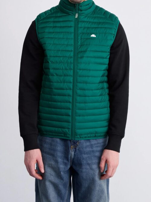 ανδρικό γιλέκο σε σκούρο πράσινο χρώμα από την ellesse, pal padded gilet