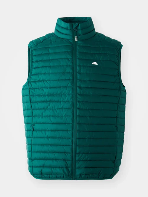 ανδρικό γιλέκο σε σκούρο πράσινο χρώμα από την ellesse, pal padded gilet