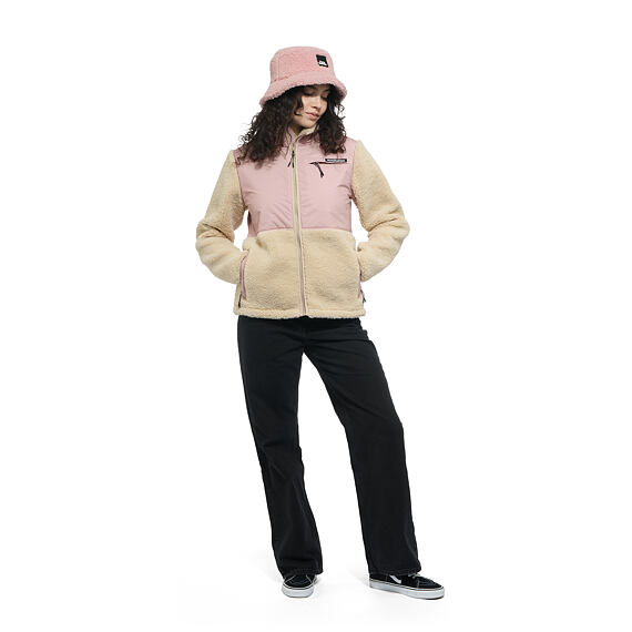 γυναικεία φλις ζακέτα με διχρωμία ροζ και μπεζ από την horsefeathers, gema womens zip fleece sweatshirt