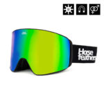 μάσκα για σκι σε μαύρο χρώμα και με πράσινο φακό από την horsefeathers, lynx goggles