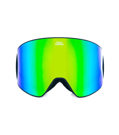 μάσκα για σκι σε μαύρο χρώμα και με πράσινο φακό από την horsefeathers, lynx goggles