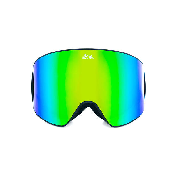 μάσκα για σκι σε μαύρο χρώμα και με πράσινο φακό από την horsefeathers, lynx goggles