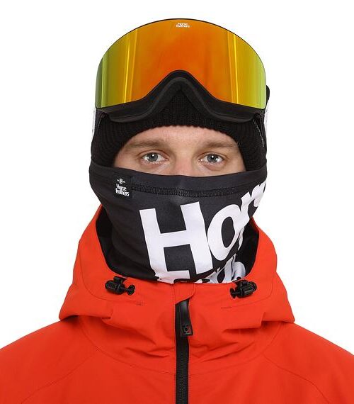 λαιμός σε μαύρο χρώμα από την horsefeathers, neck warmer logo