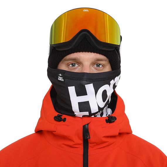 λαιμός σε μαύρο χρώμα από την horsefeathers, neck warmer logo