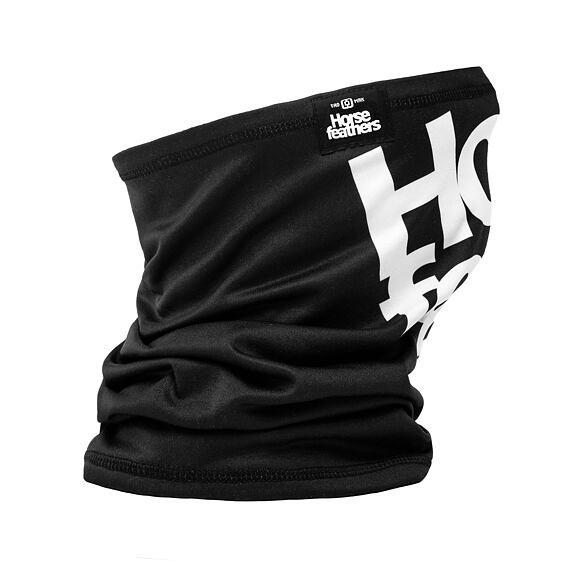 horsefeathers-neck-warmer-logo-black2 λαιμός σε μαύρο χρώμα από την horsefeathers, neck warmer logo