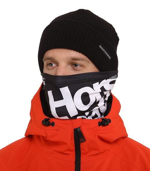 λαιμός σε μαύρο χρώμα από την horsefeathers, neck warmer logo