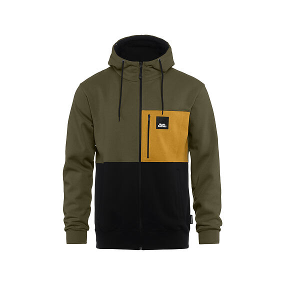 horsefeathers-vick-hoodie-burnt-olive-black2 ανδρική ζακέτα με τριχρωμία από την horsefeathers, vick hoodie