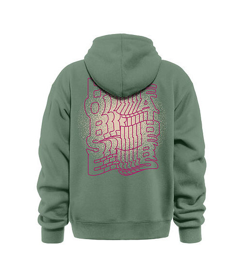 γυναικείο φούτερ σε πράσινο χρώμα με τύπωμα στο μπροστινό και πίσω μέρος από την horsefeathers, zawe hoodie