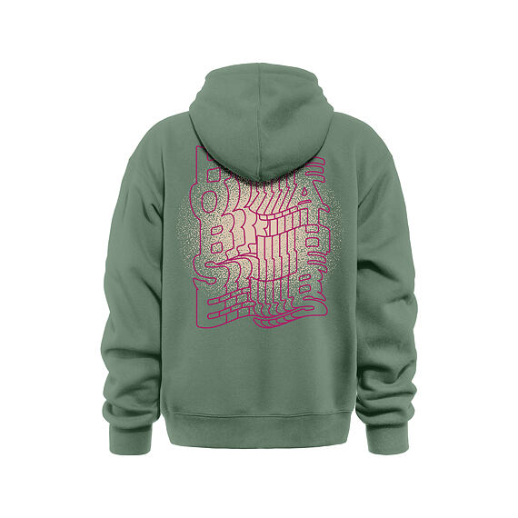 γυναικείο φούτερ σε πράσινο χρώμα με τύπωμα στο μπροστινό και πίσω μέρος από την horsefeathers, zawe hoodie