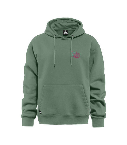 γυναικείο φούτερ σε πράσινο χρώμα με τύπωμα στο μπροστινό και πίσω μέρος από την horsefeathers, zawe hoodie