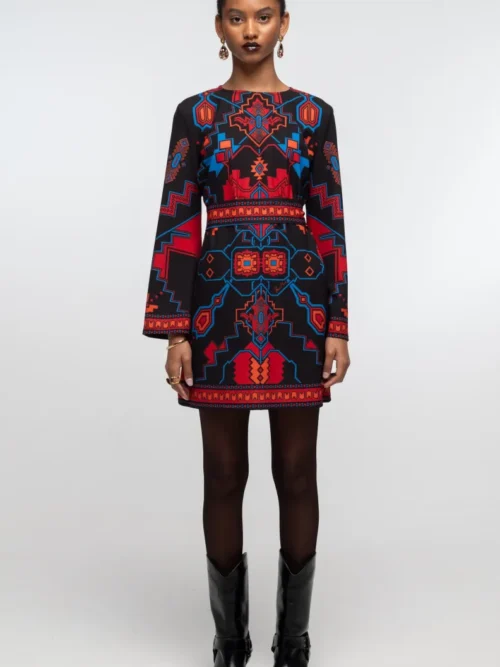 γυναικείο κοντό φόρεμα με διάφορα μοτίβα από την peace and chaos, chronicle short dress