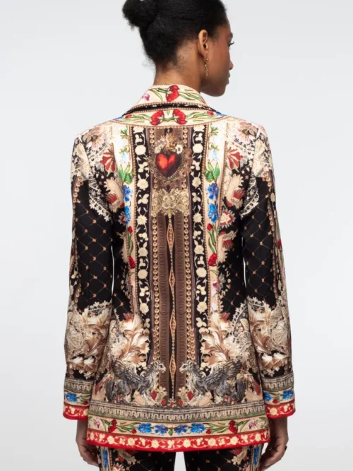 γυναικείο βελούδινο σακάκι με μαύρο χρώμα και διάφορα χρώματα από την peace and chaos, opulence blazer